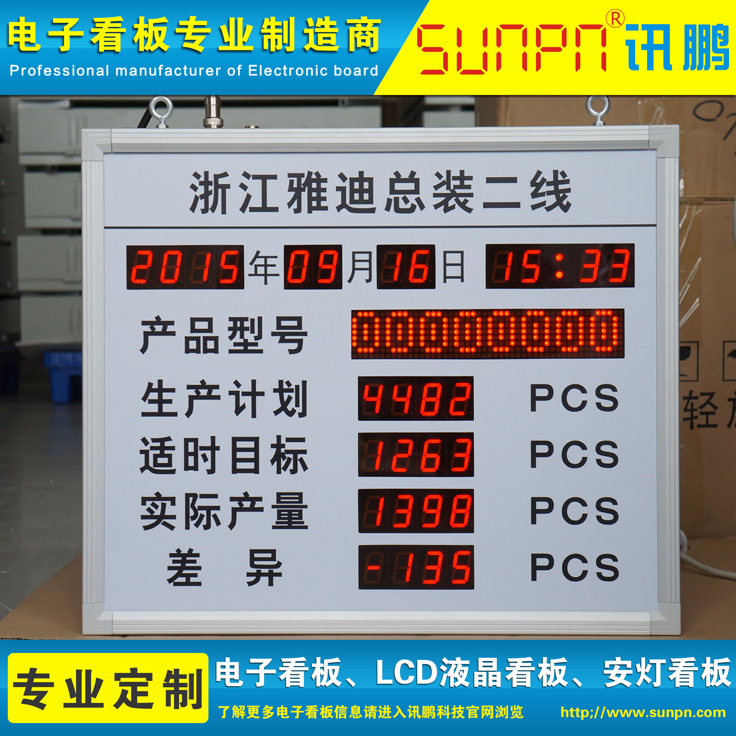 LED production management Electronic kanban factory assembly line Display custom lean production Visual PLC ERP