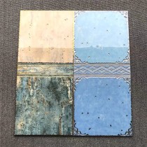 Mediterranean blue polished crystal tiles 300x300 kitchen bathroom wall tiles non-slip floor tiles European gold-plated k gold tiles