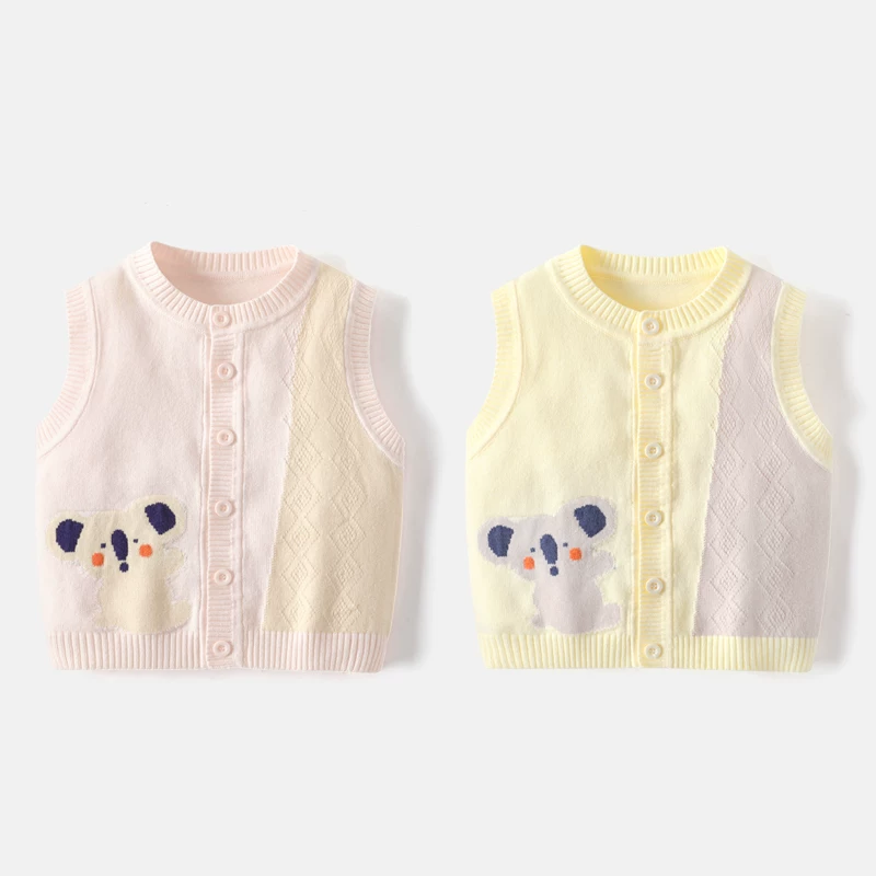 Детский осенний жилет, вязаный кардиган, шерстяная майка-водолазка, свитер