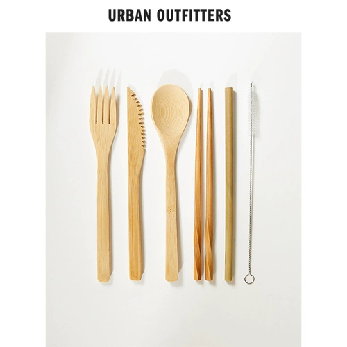 Бамбуковая посуда установит городские накипитщики дома поддельная ложка короткая натуральная защита окружающей среды. Новые продукты