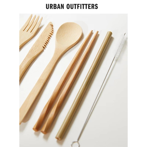 Бамбуковая посуда установит городские накипитщики дома поддельная ложка короткая натуральная защита окружающей среды. Новые продукты