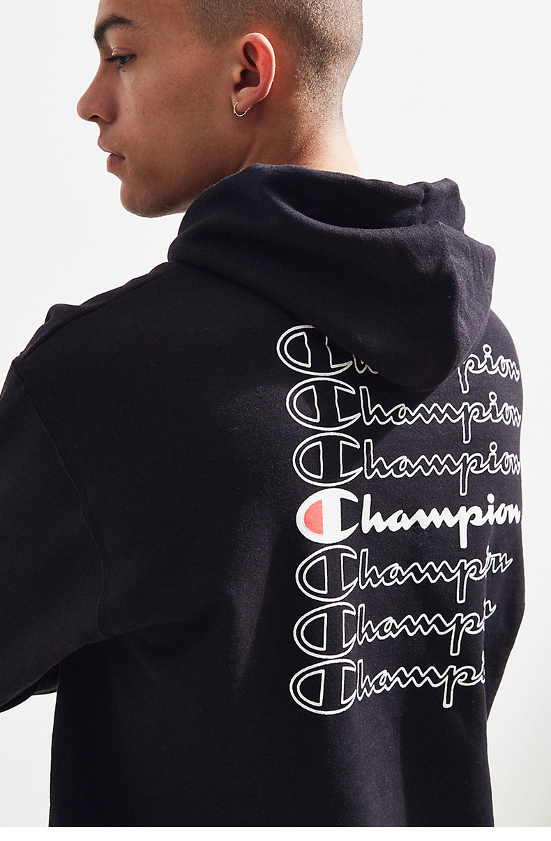 Champion Champion thêu trùm đầu áo len cao cổ của nam giới thể thao Hoodie UrbanOutfitters độc quyền