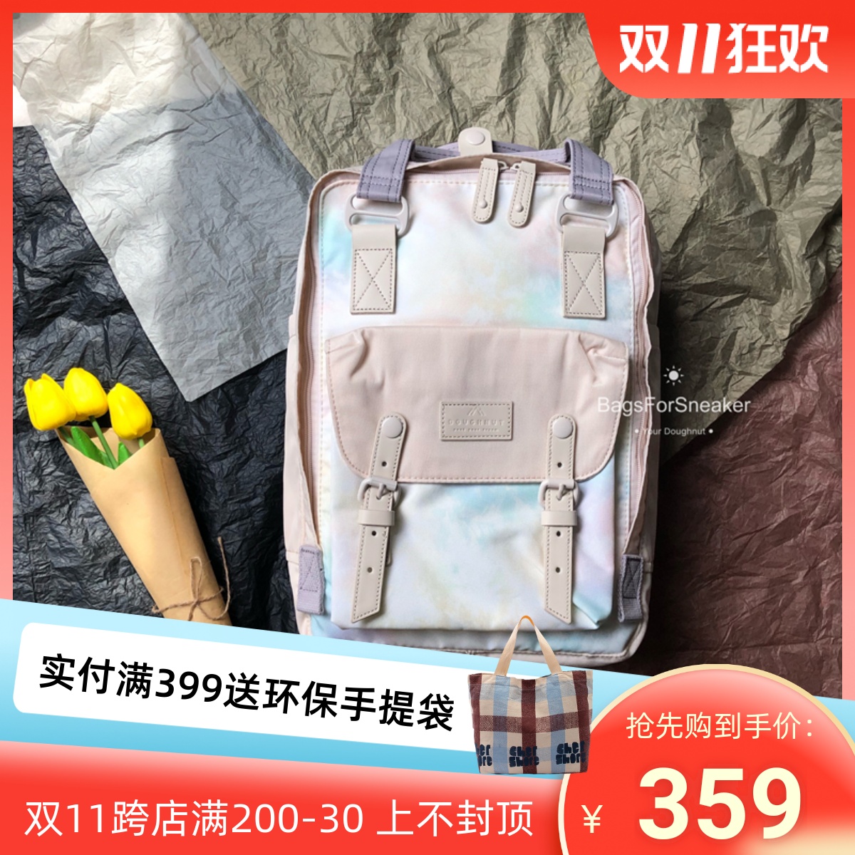 DOUGHNUT donut backpack computer waterproof unicorn cute cool male and female students crest schoolbag