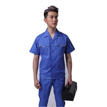 Cotton Summer Worksuit Mens Labor to Cotton Short Sleeve Engineering Plant Clothing Workers Car Machinery