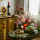 Vintage French Retro Table Lamp, Medieval Brass Pastoral Style Rose Atmosphere Living Room Bedroom Bedside Table Lamp