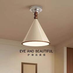 French-Style Children's Room Bedroom Lamp, Ceiling Lamp, Cream-Colored Trumpet-Shaped Chandelier, Modern Minimalist Study Room Secret Light