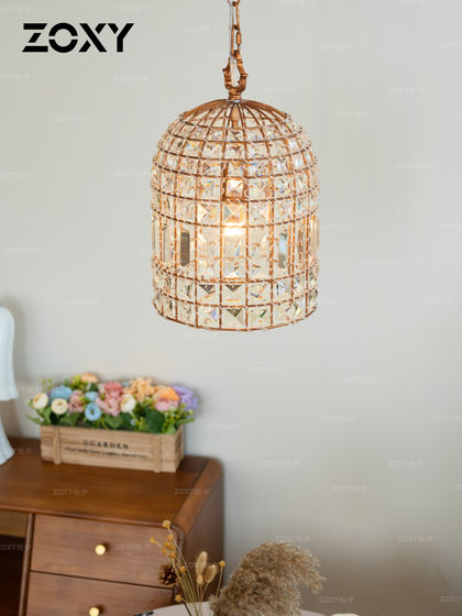 Apeal French-Style Vintage Crystal Chandelier, Creative Dining Room Lamp, Light Luxury Entryway Lighting, Retro American-Style Dressing Room Lamp