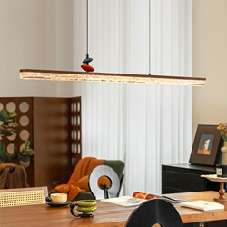 Song Dynasty Aesthetic Restaurant Pendant Light, Long Strip-Shaped Maillard Vintage Dining Table Lamp, French-Style Nanyang Dining Room Bar Lamp