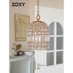 Apeal French-Style Vintage Crystal Chandelier, Creative Dining Room Lamp, Light Luxury Entryway Lighting, Retro American-Style Dressing Room Lamp