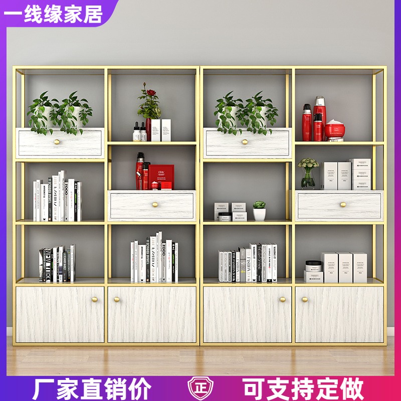 Nordic iron partition frame landing screen multilayer storage cabinet display shelf office bookshelf