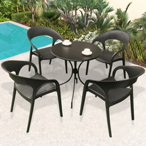 Simple outdoor courtyard table and chair combination balcony small tea table chair three pieces outdoor tables and chairs