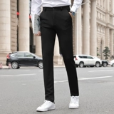 Зимние эластичные штаны, черные флисовые повседневные брюки, свободный прямой крой