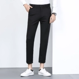 Летние шелковые тонкие приталенные эластичные черные штаны