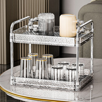 Cup storage rack for water cups glass tea sets tea cup racks double-layer household drain tray desktop cup holders
