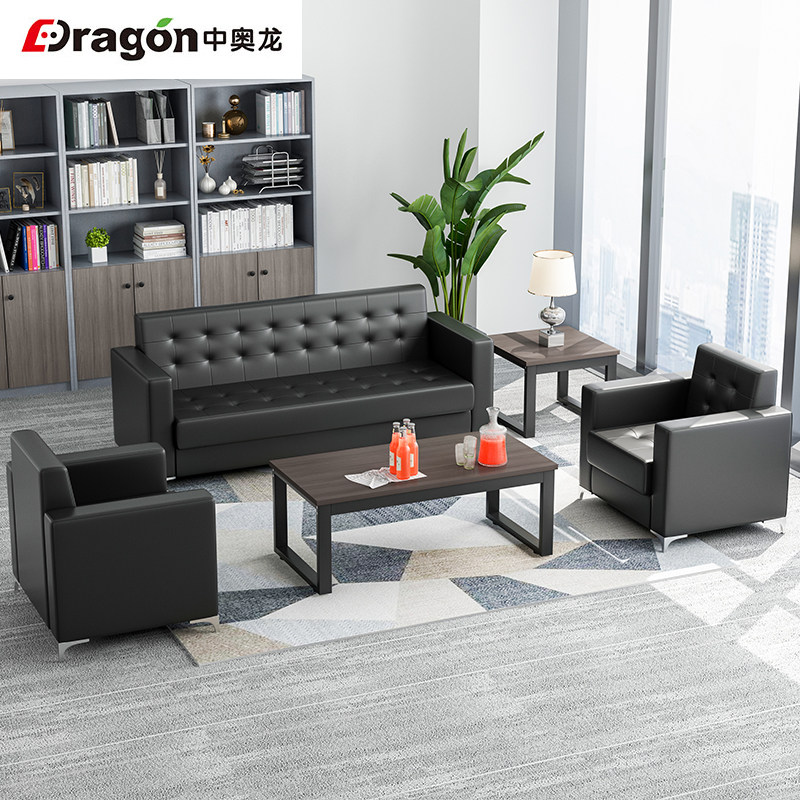 Office Sofa Brief Modern Tea Table Composition Suit Office Reception room Guest Business Sofa single-trio Place