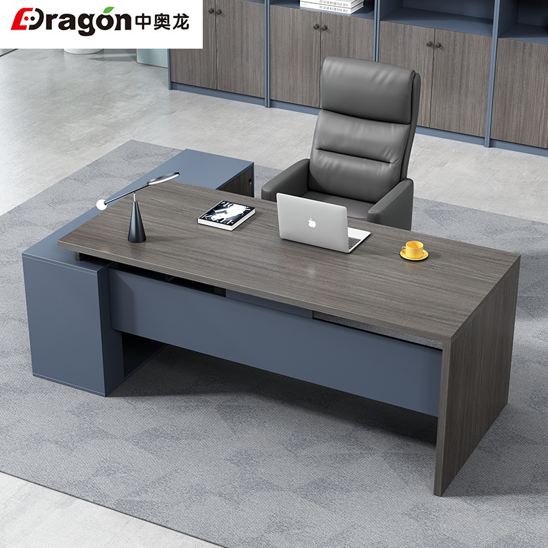 Desk owner table office furniture minimalist modern president table single head desk manager table and chairs combination