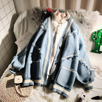 2021 new autumn and winter lazy wind outside wearing sweater jacket female Korean version loose fashion knitted cardigan ins tide