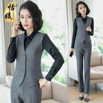 Professional vest suit suit suit women Spring and Autumn dress vest horse clip fashion business Interview work clothes outside