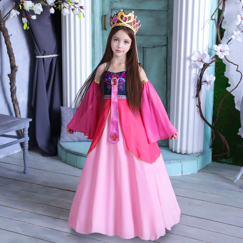 Ye Luo Li Cartoon Genuine Girl Princess even body dress Children's children Costume Real Ice Princess acting out of costume