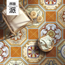 Pastoral tiles American country floor tiles Living room balcony tiles 500x500 all-ceramic antique parquet glazed tiles