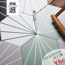 Nordic hexagonal tiles Color ray line tiles Kitchen bathroom wall tiles Childrens room tiles Balcony 300