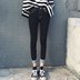 Mùa xuân mới phiên bản Hàn Quốc của quần jeans cạp cao nữ đã mỏng bó sát chân thuần màu đen của học sinh quần trắng bút chì kiểu áo sơ mi nữ đẹp Mùa xuân