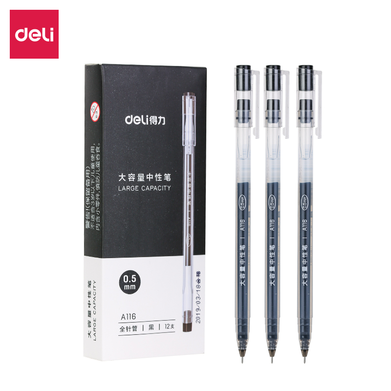 Able Large Capacity Neutral Brushed Inscription Pen Walking Pearl Straight Liquid Full Needle Tube 0 5mm Gauge Student Exam Giant Can Write Pen