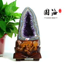 Guohai Uruguay Amethyst cave Crystal cave Money bag Crystal cluster Cornucopia Home office ornaments Degaussing