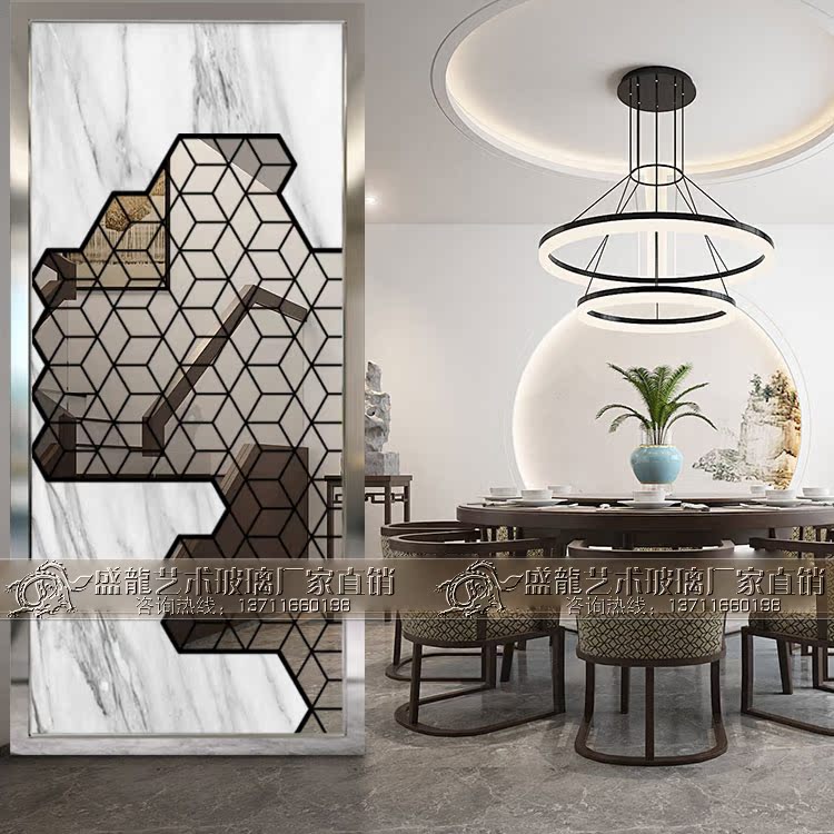 Custom Art Glass Wall Panels Minimalist Modern Living Room
