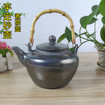 Electric Pottery Stove Burning Kettle Flat Sand Kettle Black Pottery Tiliang Health Preserving Cooking Teapot single coarse Tao Ming fire high temperature resistant tea set
