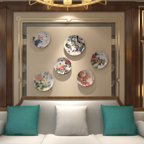 China Wind New Chinese Classical State Painted Chrysanthemum decoration plate Living room Swaying Pieces Restaurant Wall Hanging Disc Creative Wall-mounted