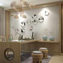 New Chinese ink and ink landscape painting Decorative Pan Chinese style Plate Room Adornment Wall Hanging Disc Bogu Rack Sitting Tray Hem Tray