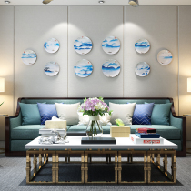 New Chinese Classical Landscape Dishes Hanging Wall Chinese Living Room Dining Room Dining Room Dining Room Background Wall Decoration Hyun Guan Aisle Wall Decoration