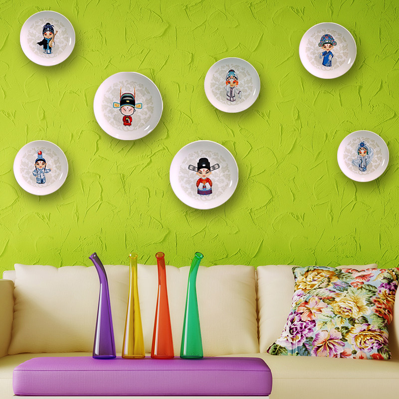 Cartoon Beijing Play Decoration Plate Hotel Hotel Hotel Hotel Hotel Creative Home Decoration wall decoration ceramic trailer plate