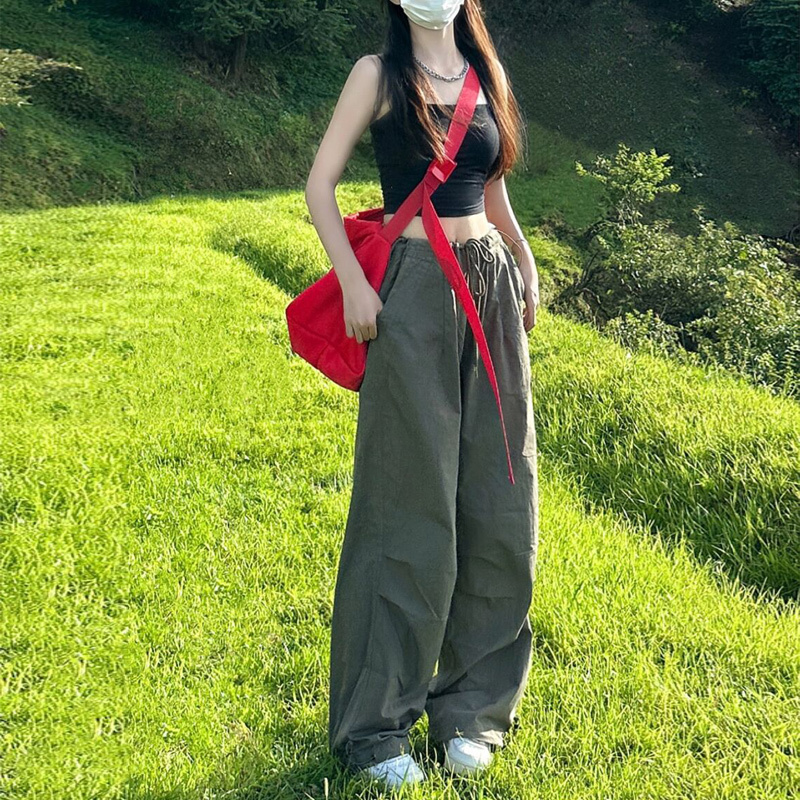 Quick-Drying Pants for Women, 2026 Summer Thin Military Green Hiking Pants, Petite American Retro Straight-Leg Pants