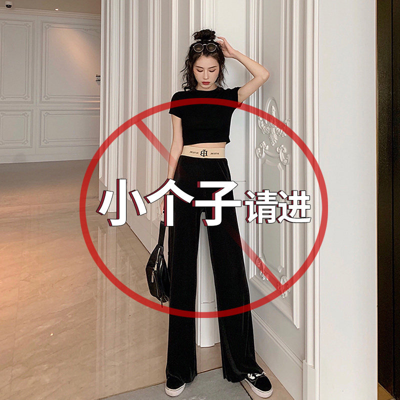 155cm Ice Silk Broadlegged Pants Small Sub Woman Summer Feel Loose short Grey Tug Pants 155 Summer Thin