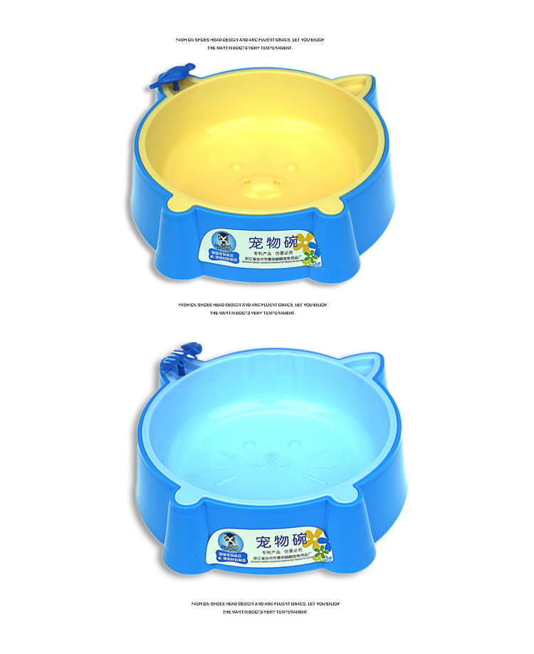 Pet nhu yếu phẩm hàng ngày phim hoạt hình thực phẩm bát bát nước dễ thương đơn bát con chó bát gạo thức ăn cho mèo bát chống trượt mèo lưu vực ... 	bát ăn đôi cho chó con