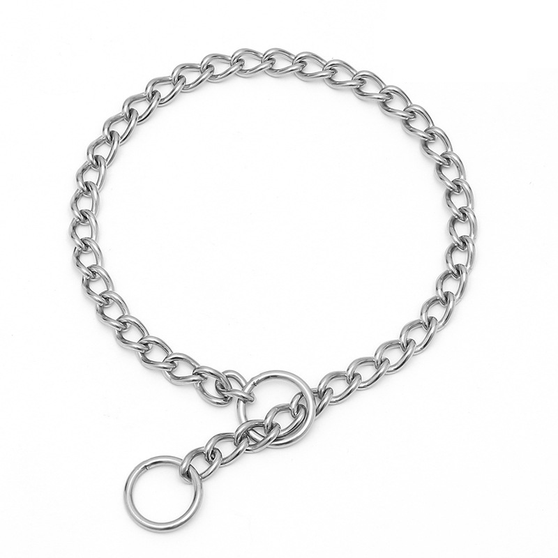 Xiaolet Pet Pooch P Chain Neckline Dog Stainless Steel Chain Subitem Lap P Word Dog Chain Bolt Dog Sturdy And Durable Iron Chain