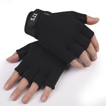 Leakage finger Fitness Warm Sunscreen Black Half Finger Gloves Summer Brief Dew finger No finger Half Breathable Forest