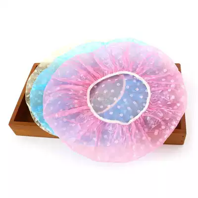 Mushroom pocket 100 disposable plastic shower cap extra thick dustproof headgear waterproof hotel guest new