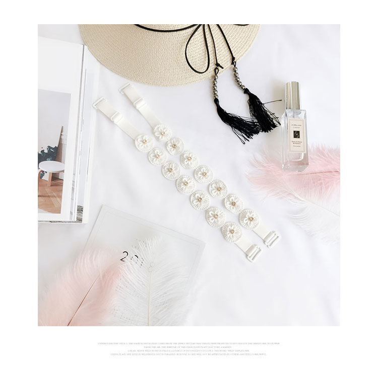 Sexy ren dây đeo vai Openwork đồ lót ren với áo ngực với rhinestone ngọc trai tinh tế từ đồ lót vai phụ kiện đồ lót nữ
