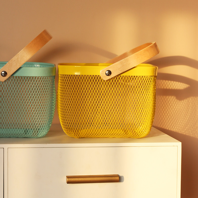 Storage Basket Snack Iron Art Small Basket Storage Basket Toy Desktop Sundries Iron Frame Oversized Fruit Storage Basket