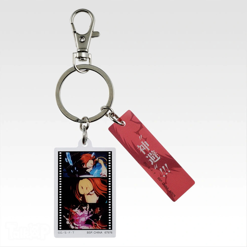 Authentic Bandai One Piece Luffy Red-Haired Roger Buggy Keychain Acrylic Pendant Decoration Anime Merchandise Gift