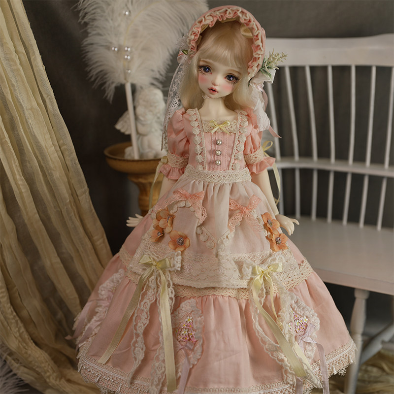 【Peach Toffee】เสื้อผ้าตุ๊กตา Bjd 1/4 ชุดเดรสไซส์ถั่ว สาวหมี กระต่าย