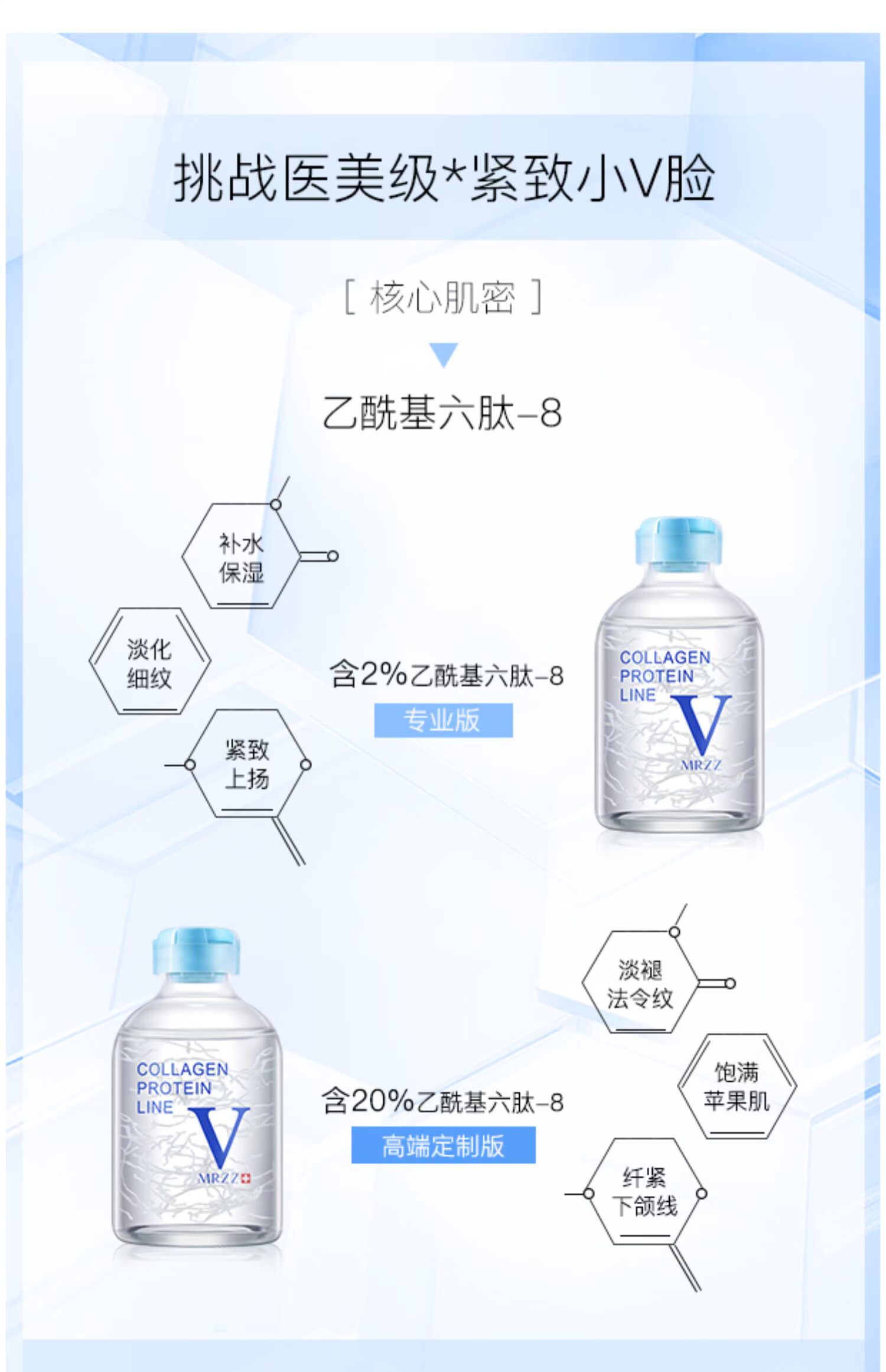 [Phiên bản cao cấp tùy chỉnh] Dòng MRZZ khắc dòng polypeptide đông lạnh nâng nước làm săn chắc da chuyên dùng cho mặt tinh chất saffron