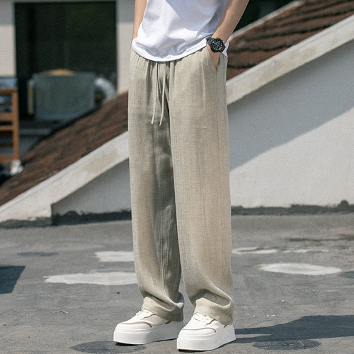 Летние тонкие шелковые штаны, свободный прямой крой