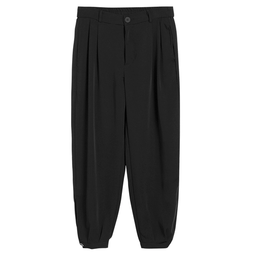 Шелковые тонкие штаны, мужские повседневные брюки, свободный крой