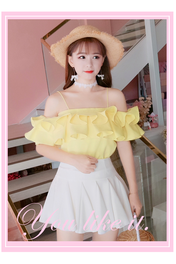 Cô gái Nhật Bản cô gái mềm mại ngọt ngào váy xếp li sinh viên hoang dã váy trắng petti váy ruffle váy mùa hè - Váy chân váy xòe