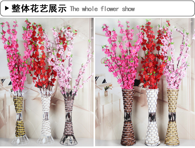 Bình hoa mây mây rèn sắt bình xiên đá quý làm bằng tay bình hoa trang trí trong nhà bình hoa - Vase / Bồn hoa & Kệ chậu gỗ trồng cây