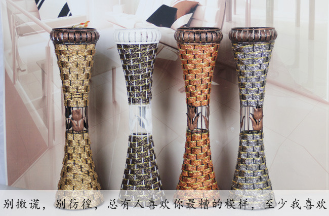 Bình hoa mây mây rèn sắt bình xiên đá quý làm bằng tay bình hoa trang trí trong nhà bình hoa - Vase / Bồn hoa & Kệ chậu gỗ trồng cây